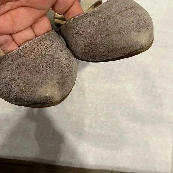 [UK5.5/US8] Paul Green Peeptoe Slingpump Flat with Metalic  Leather - Picture 5 of 10